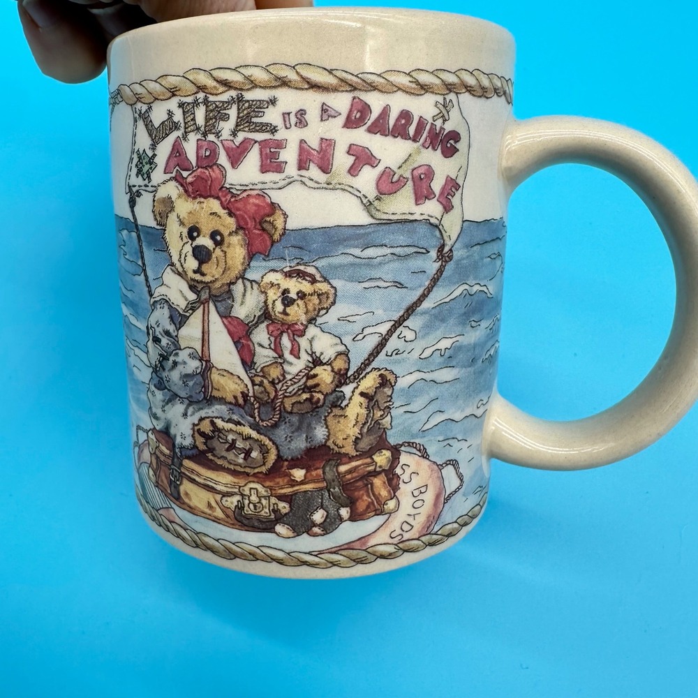 Vintage 1998 Boyds Collection Bearware Pottery Mug Life‎ is a Daring Adventure